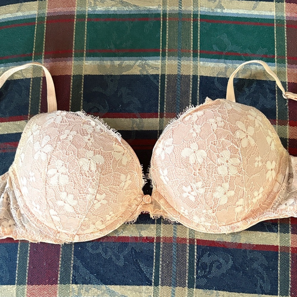 Victoria's Secret Blush Pink Lace Push Up Bra 34D